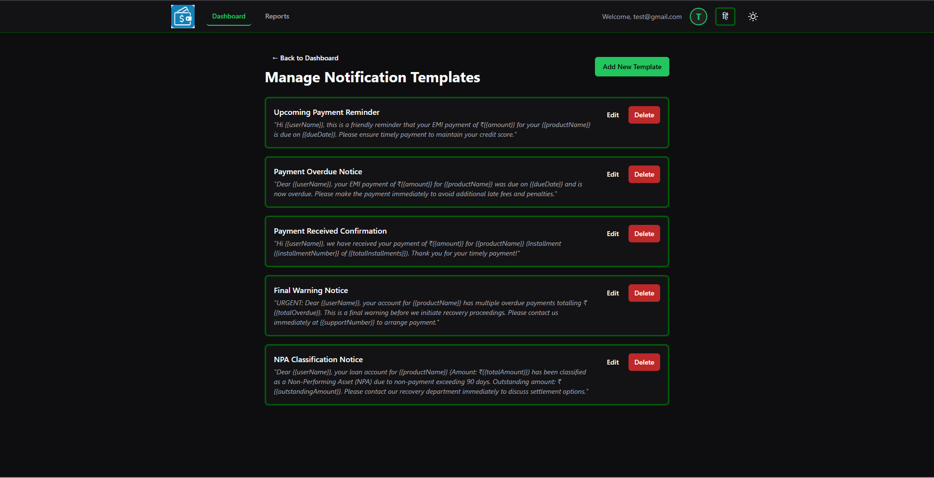 Notifications Feature